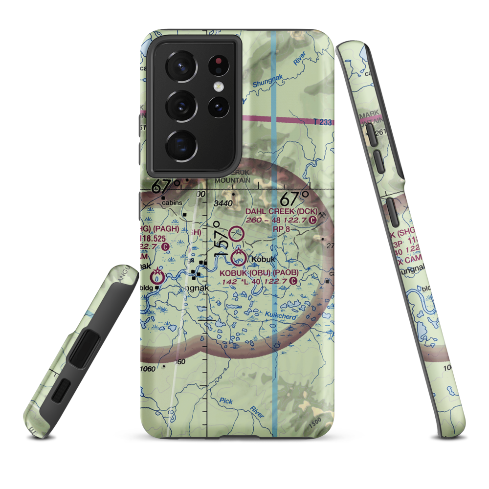 Dahl Creek Airport (DCK) VFR Sectional Samsung Phone Case Samsung Galaxy S21 Plus model shown