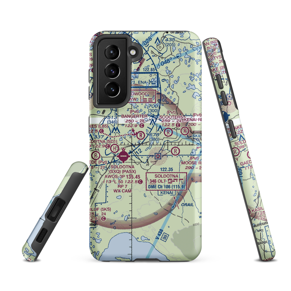 Dahler Homestead Airport (7AK5) VFR Sectional Samsung Phone Case Samsung Galaxy S21 FE model shown