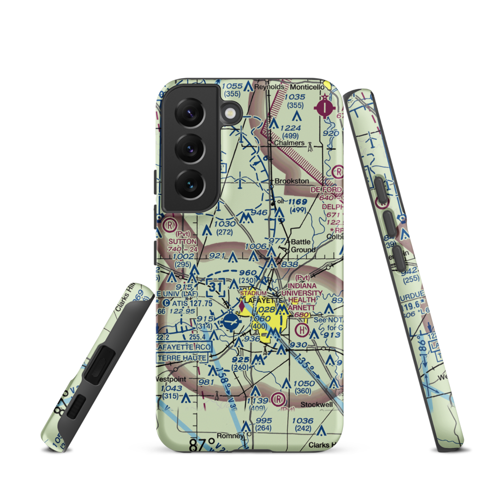 Dahnke Airport (51IN) VFR Sectional Samsung Phone Case Samsung Galaxy S22 model shown