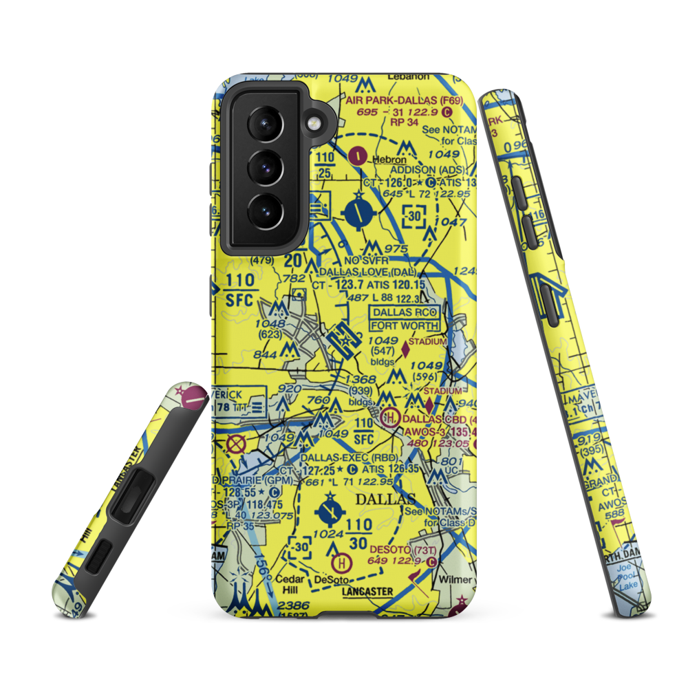 Dallas Love Field (DAL) VFR Sectional Samsung Phone Case Samsung Galaxy S21 Ultra model shown