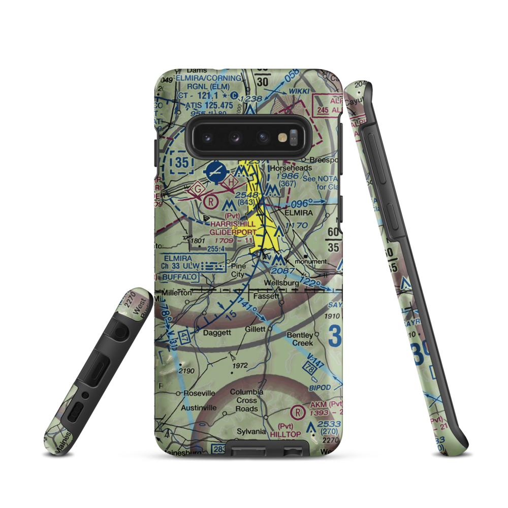 Dalrymples Airport (NK47) VFR Sectional Samsung Phone Case Samsung Galaxy S10 model shown