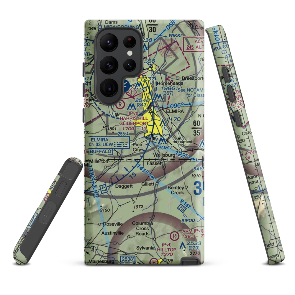 Dalrymples Airport (NK47) VFR Sectional Samsung Phone Case Samsung Galaxy S22 Ultra model shown