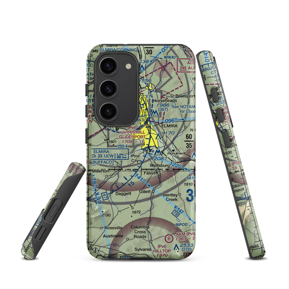 Dalrymples Airport (NK47) VFR Sectional Samsung Phone Case Samsung Galaxy S23 model shown