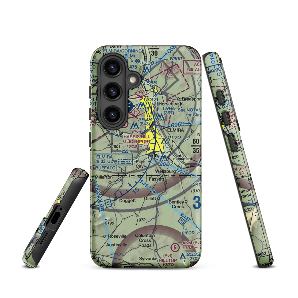 Dalrymples Airport (NK47) VFR Sectional Samsung Phone Case Samsung Galaxy S24 model shown