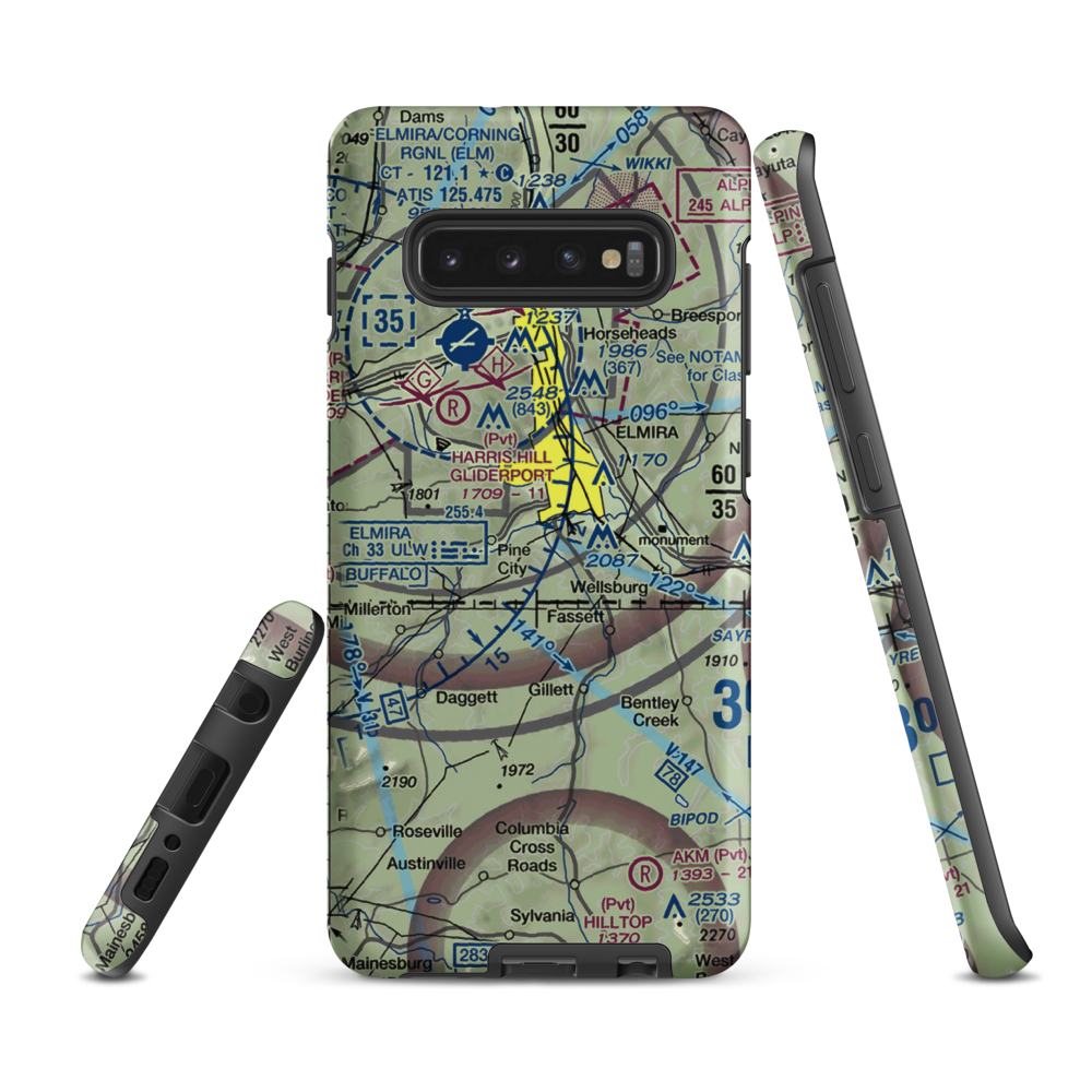 Dalrymples Airport (NK47) VFR Sectional Samsung Phone Case Samsung Galaxy S10 Plus model shown