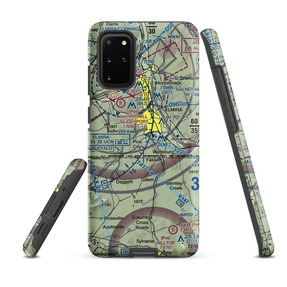 Dalrymples Airport (NK47) VFR Sectional Samsung Phone Case Samsung Galaxy S20 Plus model shown