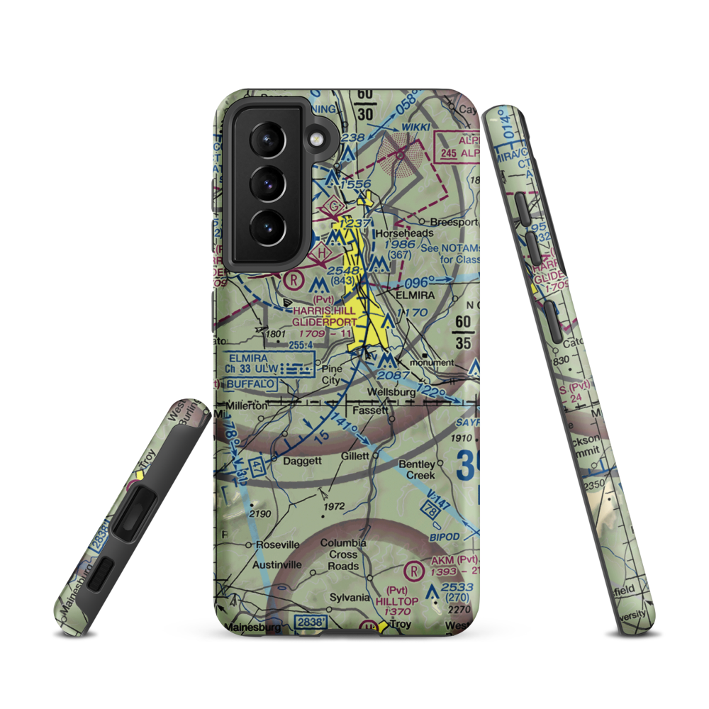 Dalrymples Airport (NK47) VFR Sectional Samsung Phone Case Samsung Galaxy S21 model shown