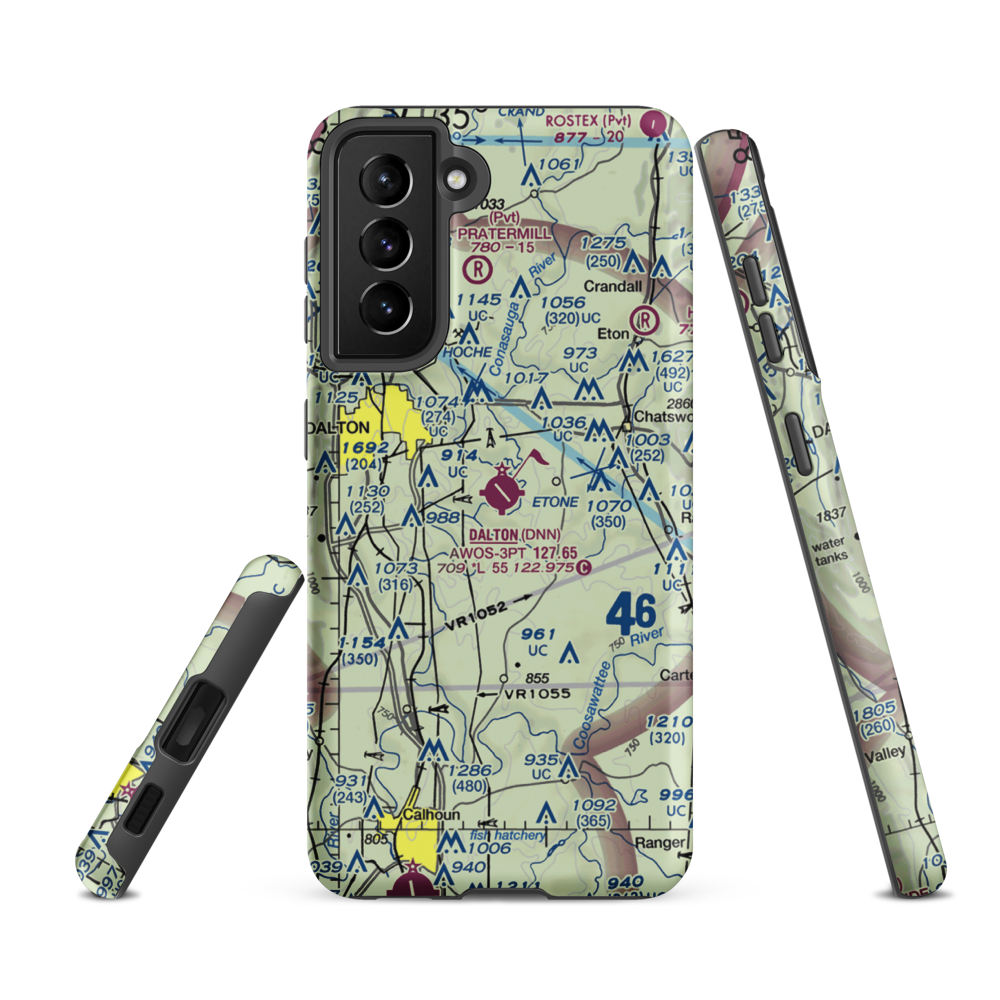 Dalton Municipal Airport (DNN) VFR Sectional Samsung Phone Case Samsung Galaxy S21 FE model shown