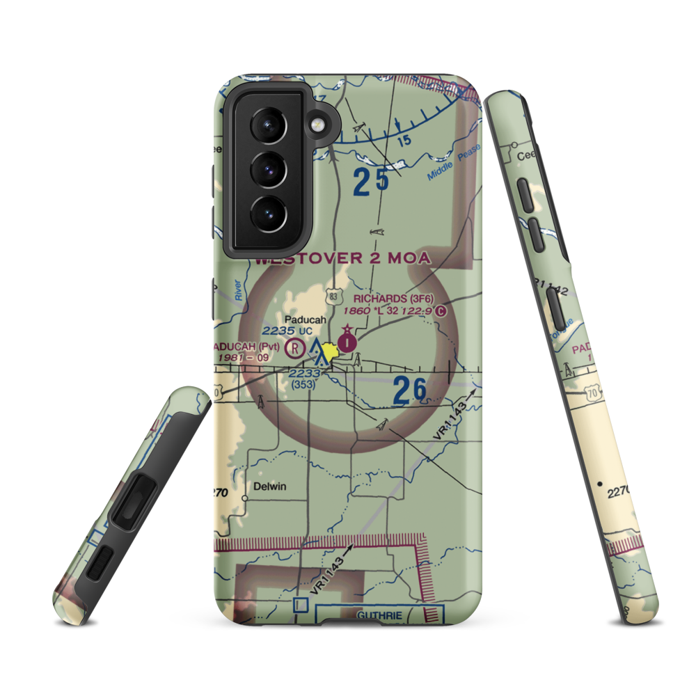 Dan E Richards Municipal Airport (3F6) VFR Sectional Samsung Phone Case Samsung Galaxy S21 Ultra model shown