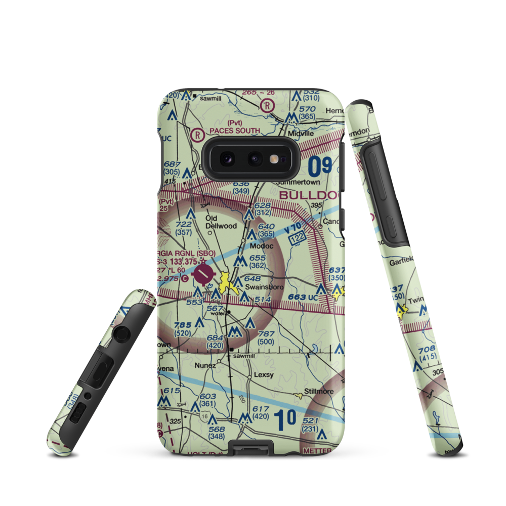 Daniels Airport (GA41) VFR Sectional Samsung Phone Case Samsung Galaxy S10e model shown