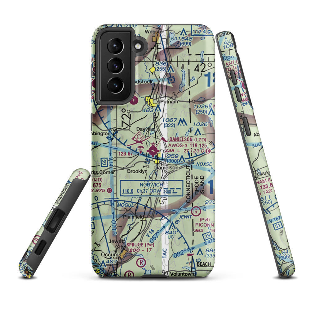 Danielson Airport (LZD) VFR Sectional Samsung Phone Case Samsung Galaxy S21 Plus model shown