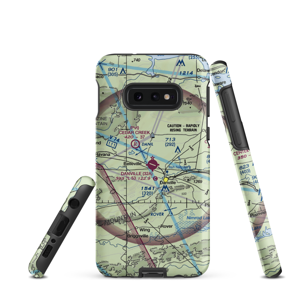 Danville Municipal Airport (32A) VFR Sectional Samsung Phone Case Samsung Galaxy S10e model shown