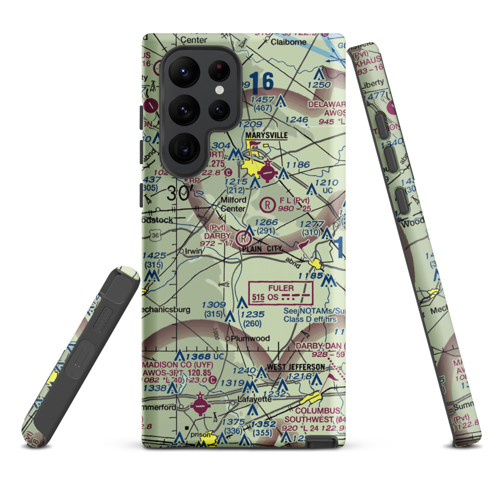 Darby Airport (OH93) VFR Sectional Samsung Phone Case Samsung Galaxy S22 Ultra model shown