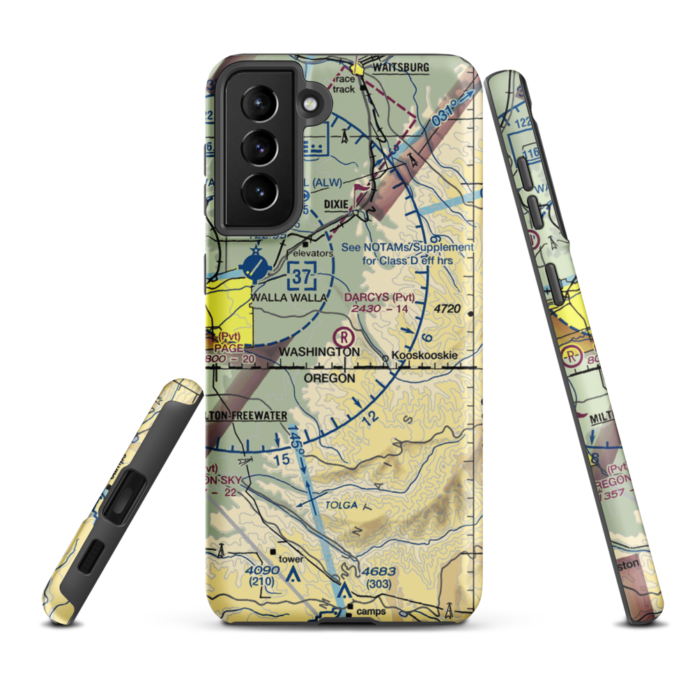 Darcy's Air Strip (83WA) VFR Sectional Samsung Phone Case Samsung Galaxy S21 Plus model shown