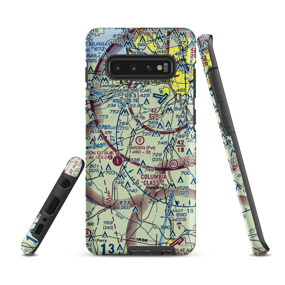 Darden Airport (SC13) VFR Sectional Samsung Phone Case Samsung Galaxy S10 Plus model shown