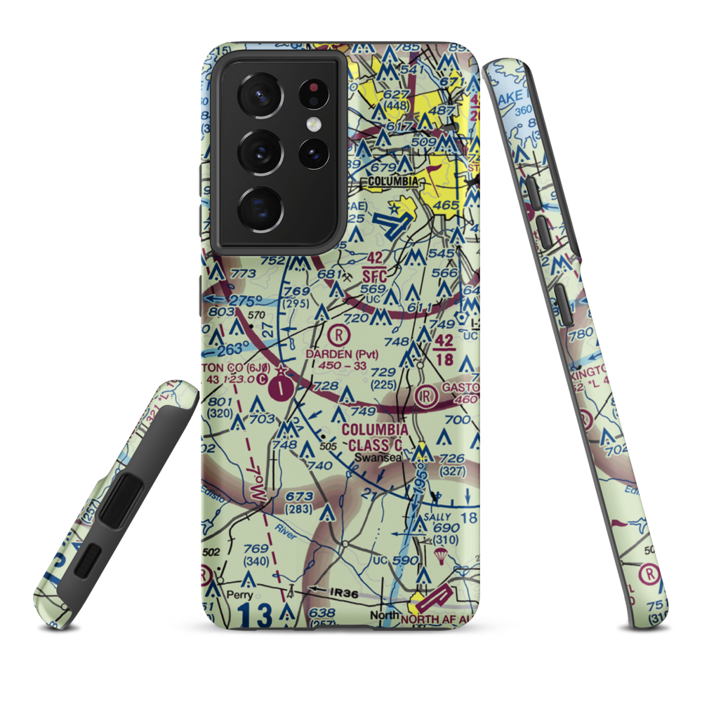 Darden Airport (SC13) VFR Sectional Samsung Phone Case Samsung Galaxy S21 Ultra model shown