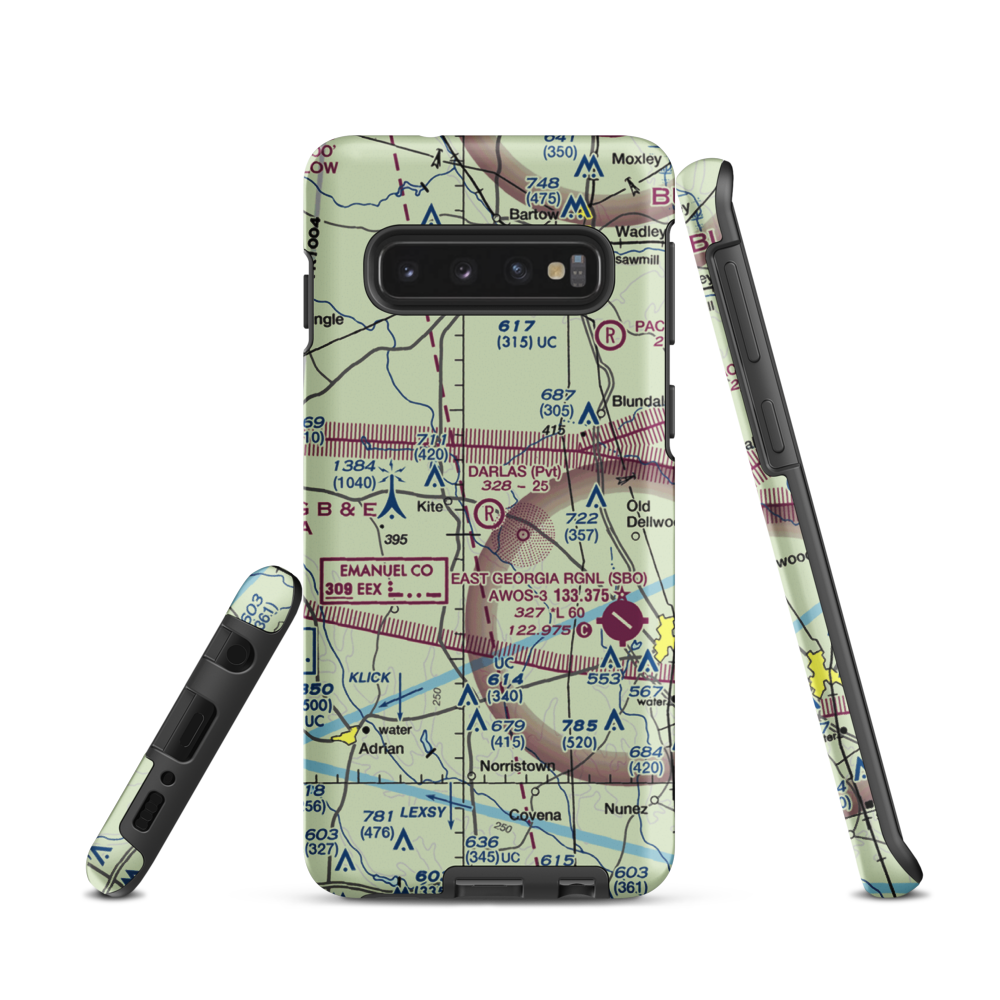 Darla's Airport (15GA) VFR Sectional Samsung Phone Case Samsung Galaxy S10 model shown