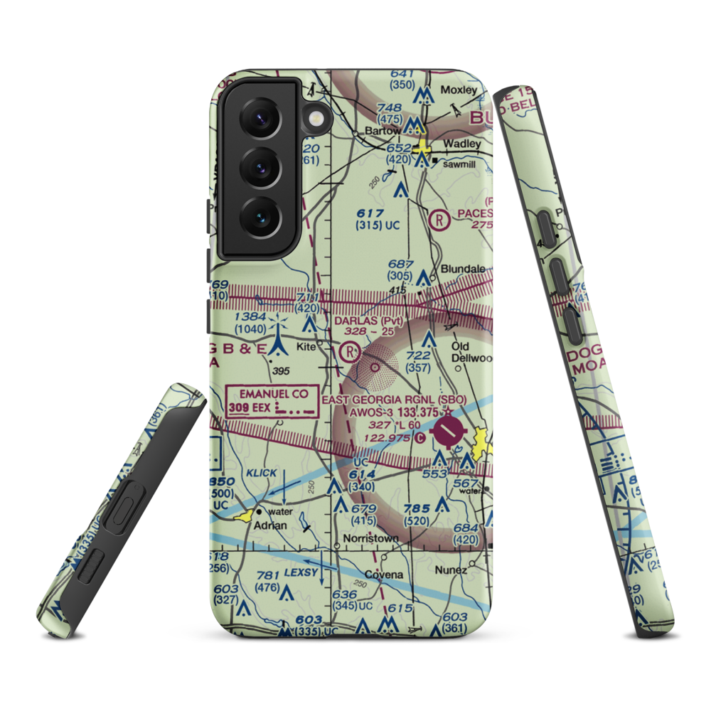 Darla's Airport (15GA) VFR Sectional Samsung Phone Case Samsung Galaxy S22 Plus model shown