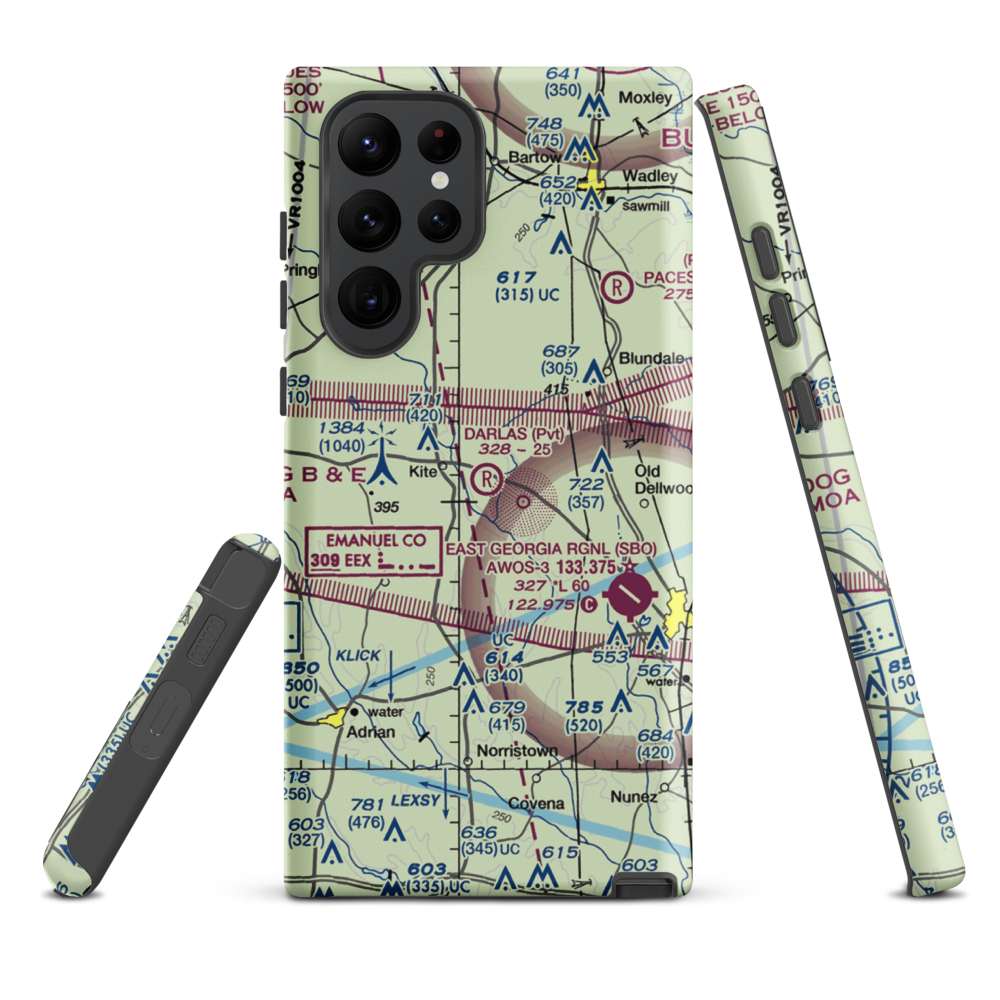 Darla's Airport (15GA) VFR Sectional Samsung Phone Case Samsung Galaxy S22 Ultra model shown