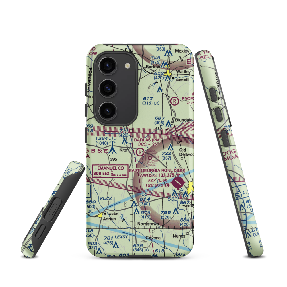 Darla's Airport (15GA) VFR Sectional Samsung Phone Case Samsung Galaxy S23 model shown
