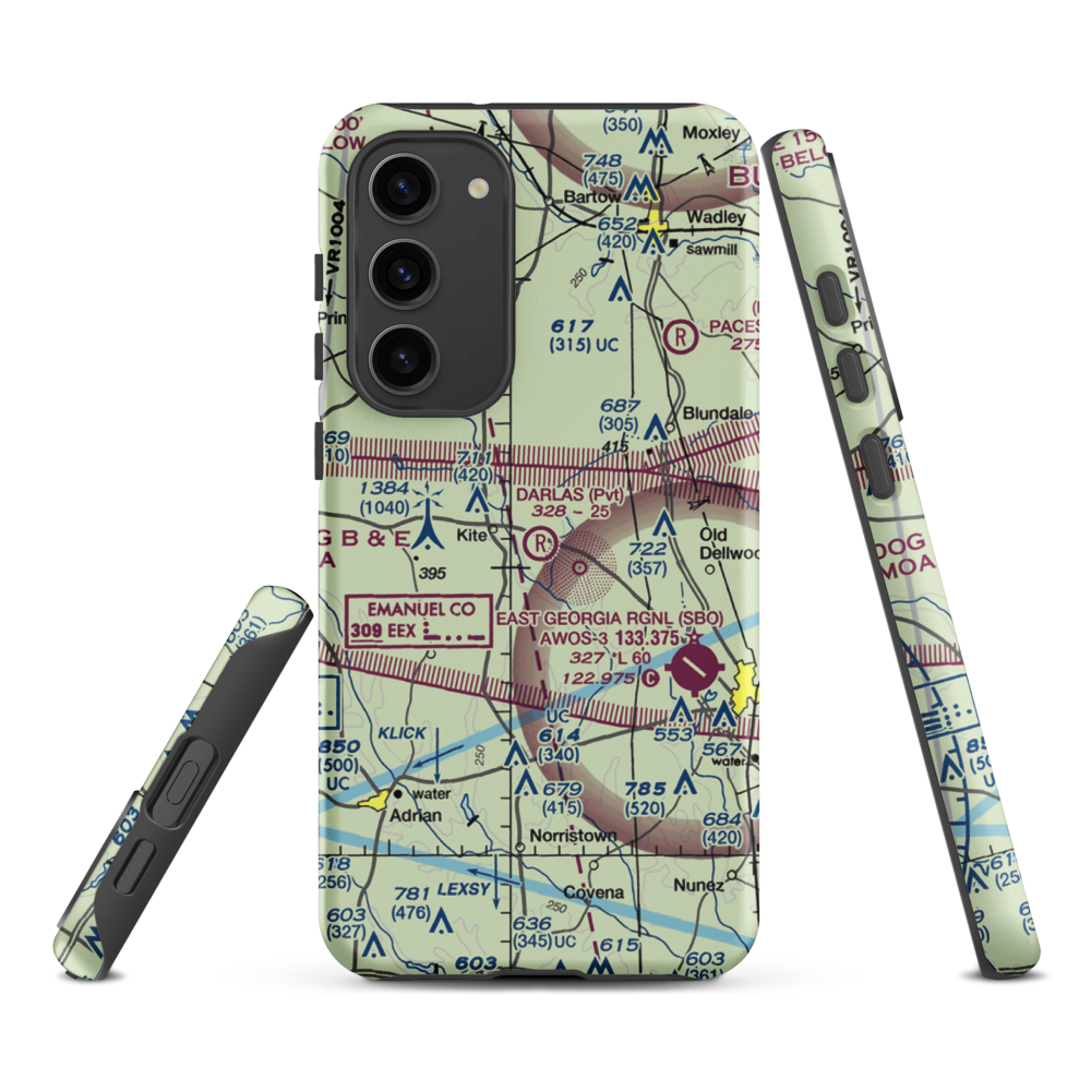 Darla's Airport (15GA) VFR Sectional Samsung Phone Case Samsung Galaxy S23 Plus model shown