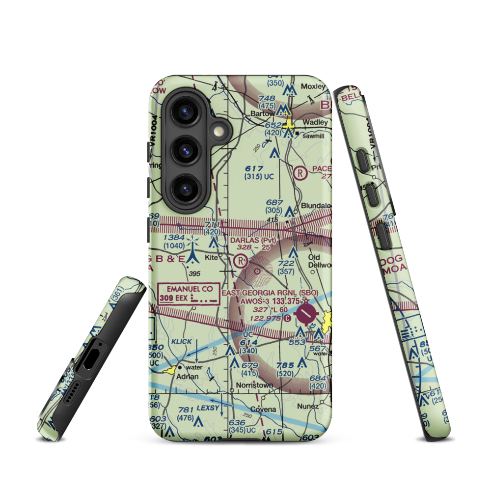 Darla's Airport (15GA) VFR Sectional Samsung Phone Case Samsung Galaxy S24 model shown