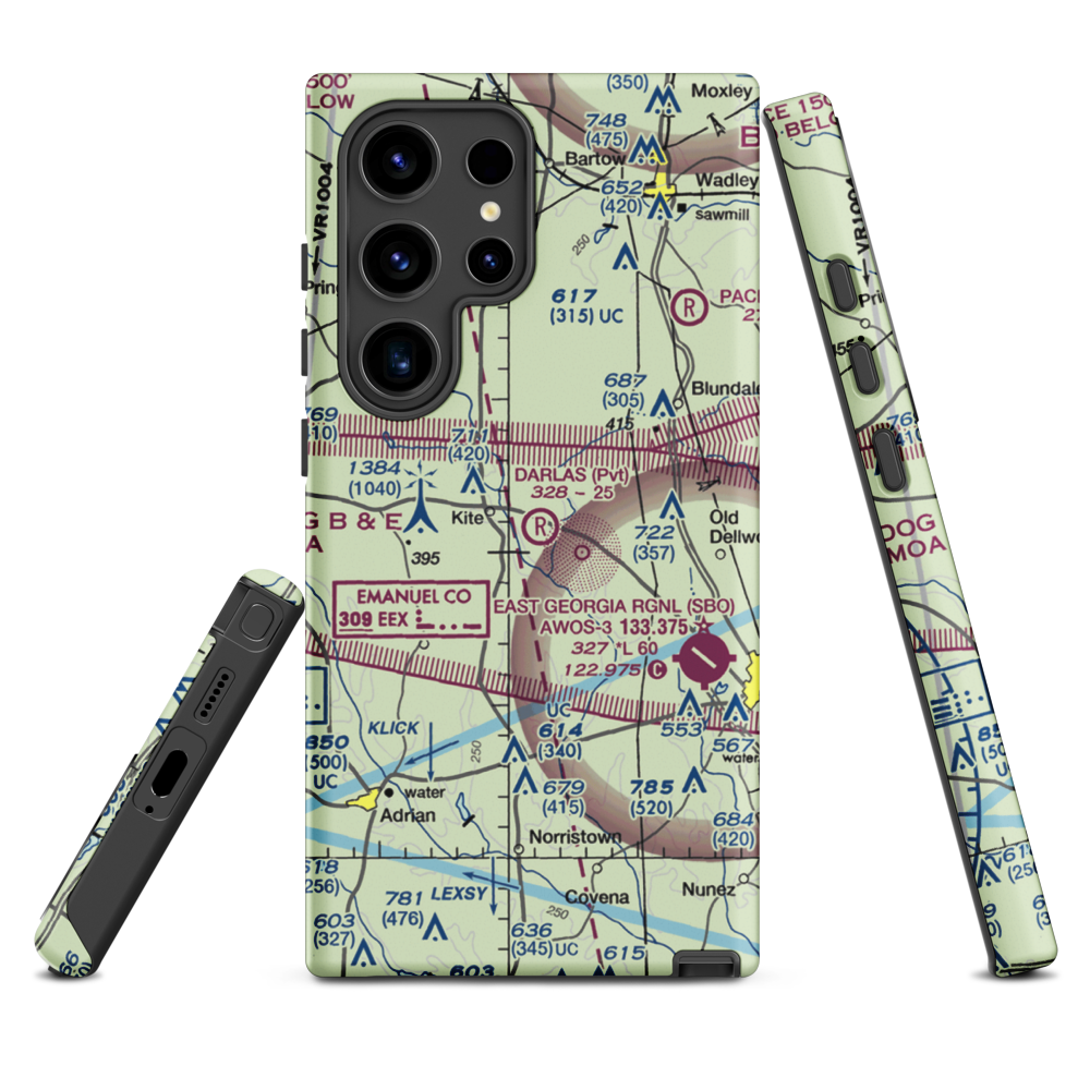 Darla's Airport (15GA) VFR Sectional Samsung Phone Case Samsung Galaxy S24 Ultra model shown