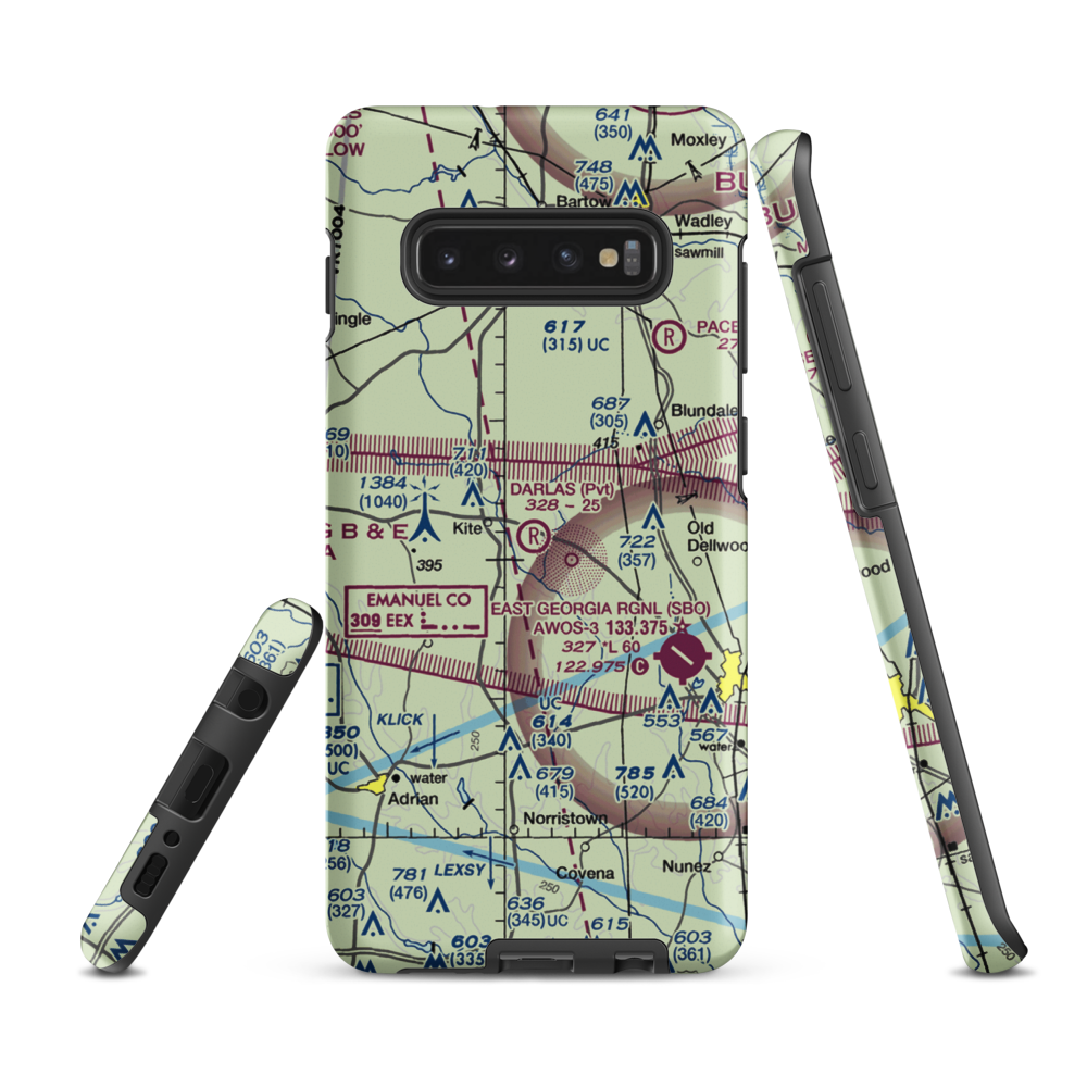 Darla's Airport (15GA) VFR Sectional Samsung Phone Case Samsung Galaxy S10 Plus model shown
