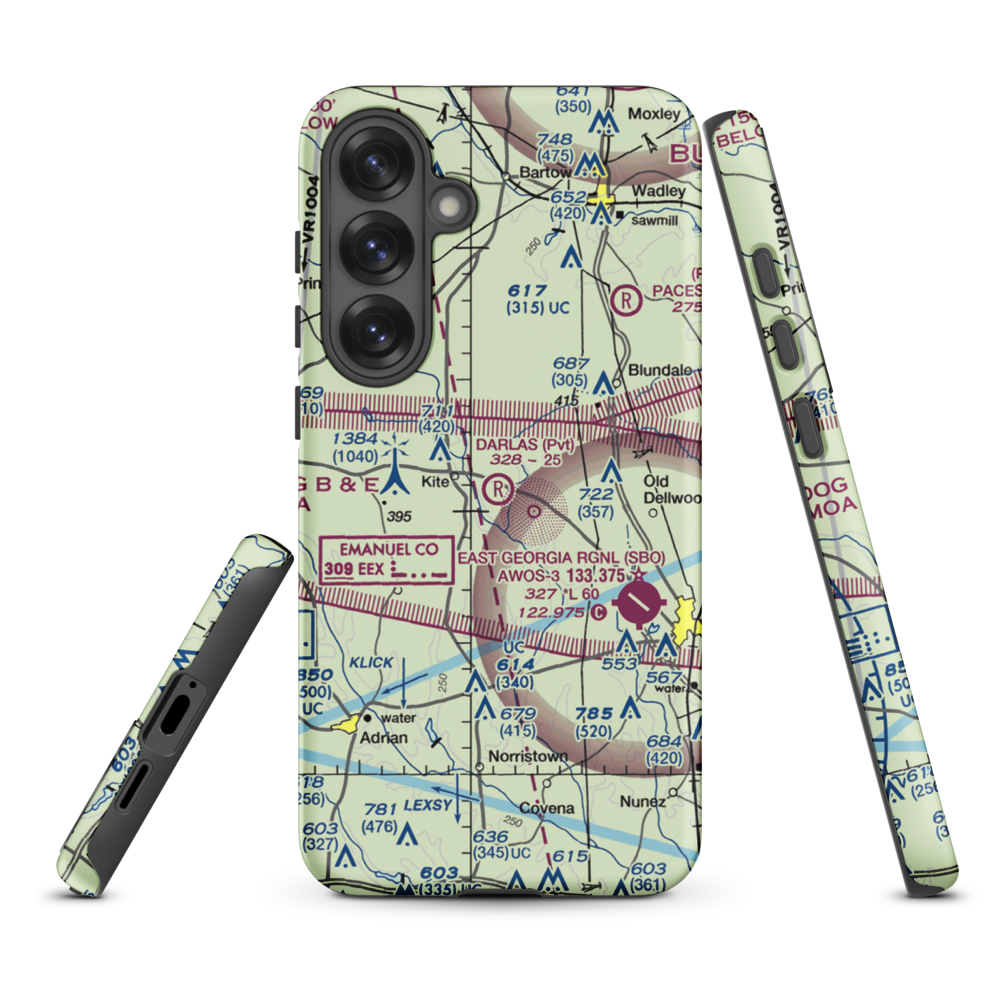 Darla's Airport (15GA) VFR Sectional Samsung Phone Case Samsung Galaxy S25 Plus model shown