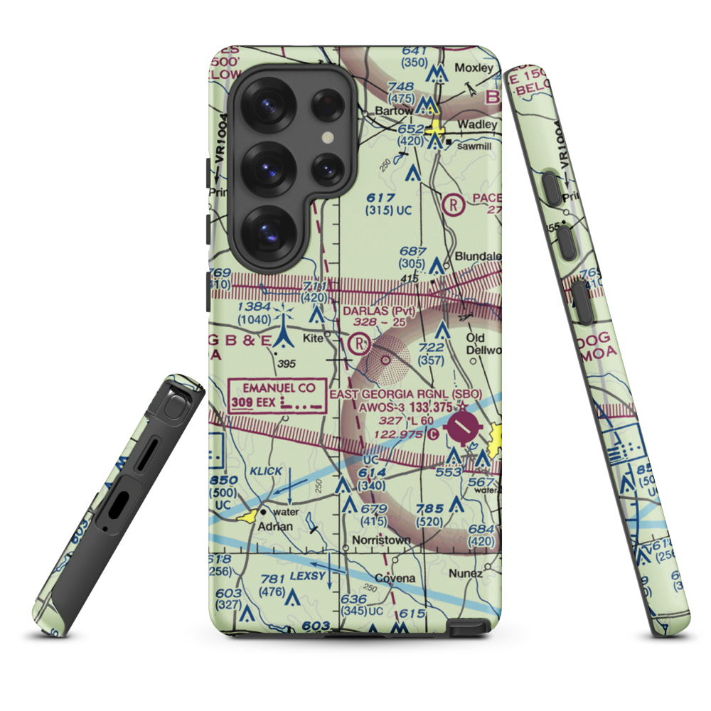 Darla's Airport (15GA) VFR Sectional Samsung Phone Case Samsung Galaxy S25 Ultra model shown