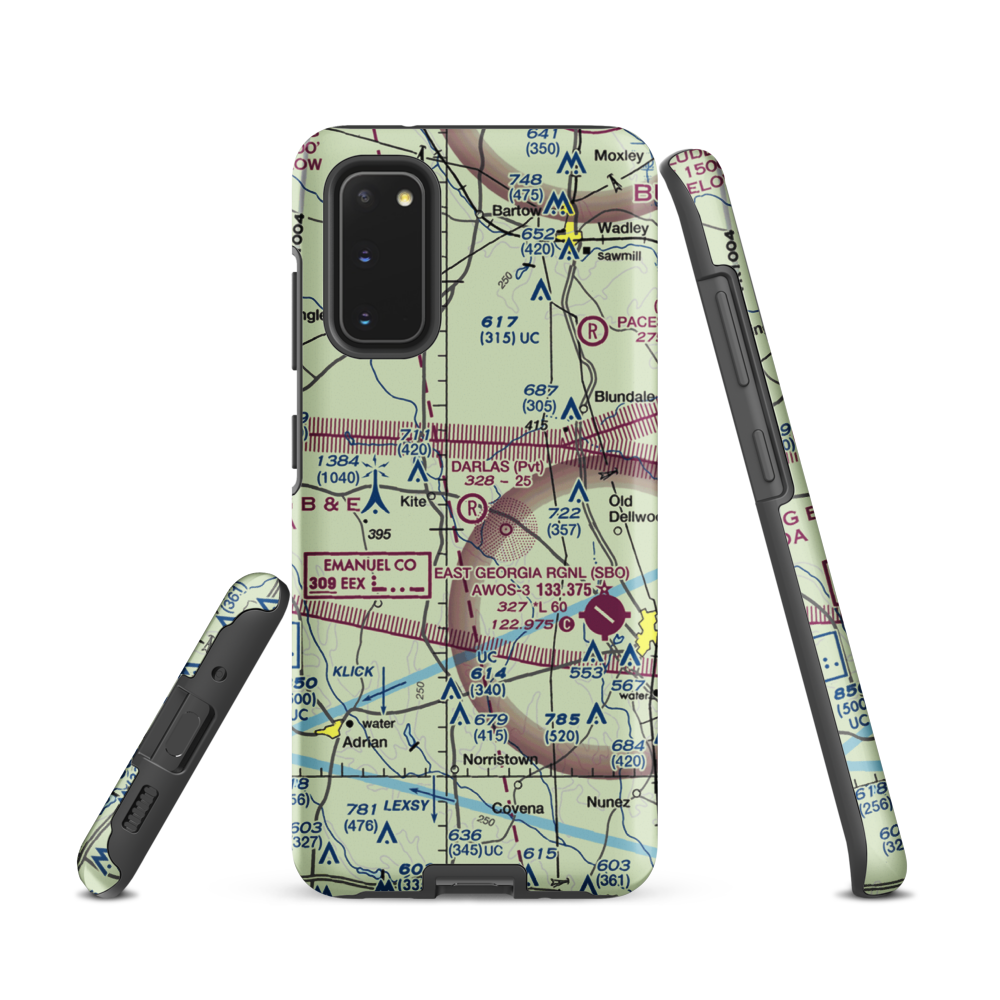 Darla's Airport (15GA) VFR Sectional Samsung Phone Case Samsung Galaxy S20 model shown