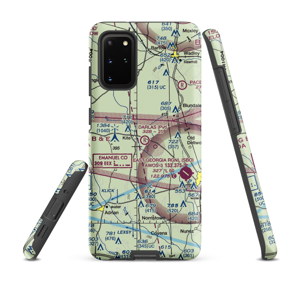 Darla's Airport (15GA) VFR Sectional Samsung Phone Case Samsung Galaxy S20 Plus model shown