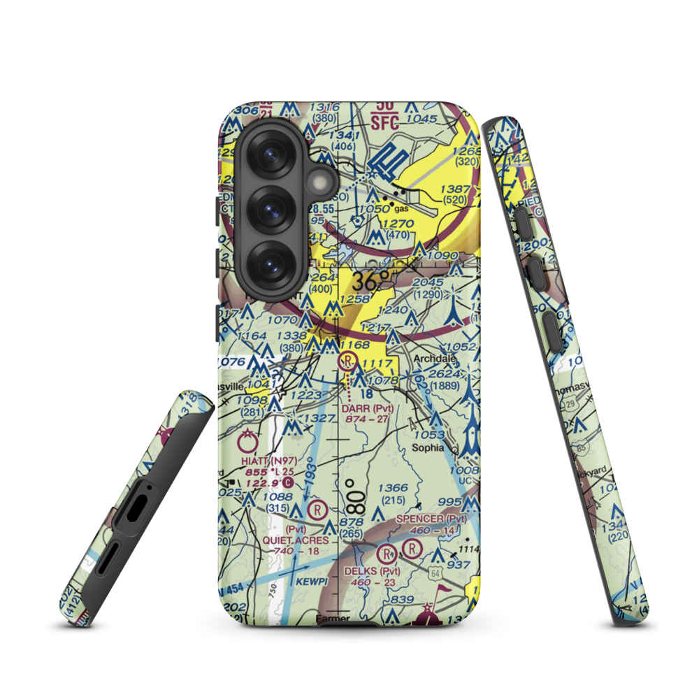 Darr Field (NC03) VFR Sectional Samsung Phone Case Samsung Galaxy S25 model shown