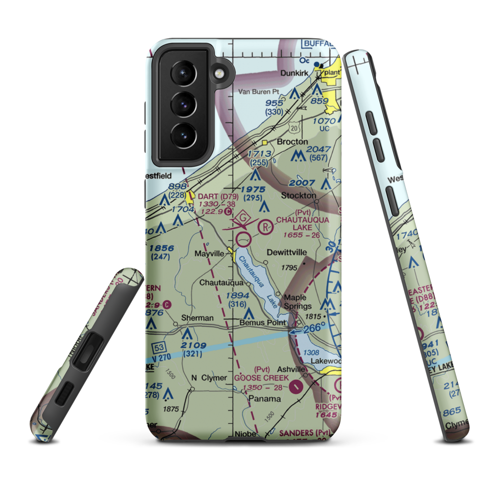 Dart Airport (D79) VFR Sectional Samsung Phone Case Samsung Galaxy S21 Plus model shown
