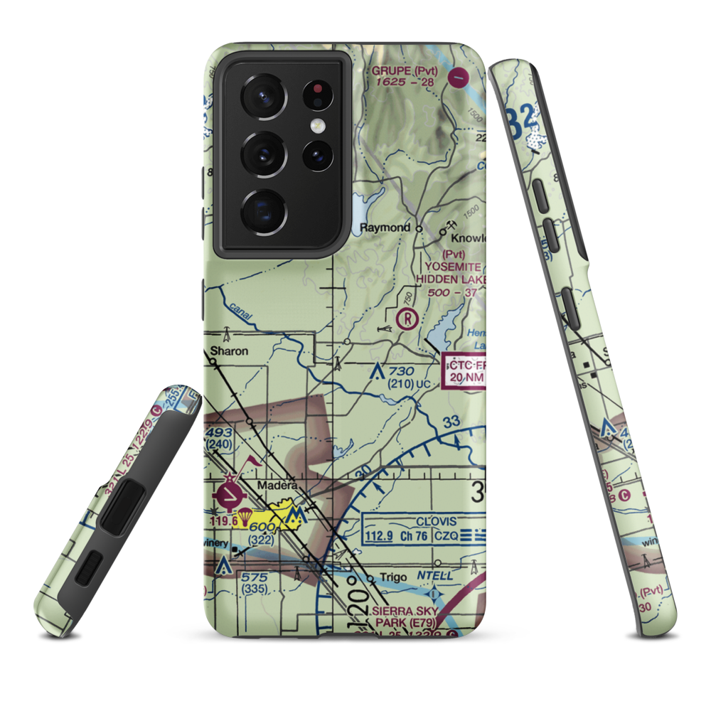 Daulton Airport (77CA) VFR Sectional Samsung Phone Case Samsung Galaxy S21 Plus model shown