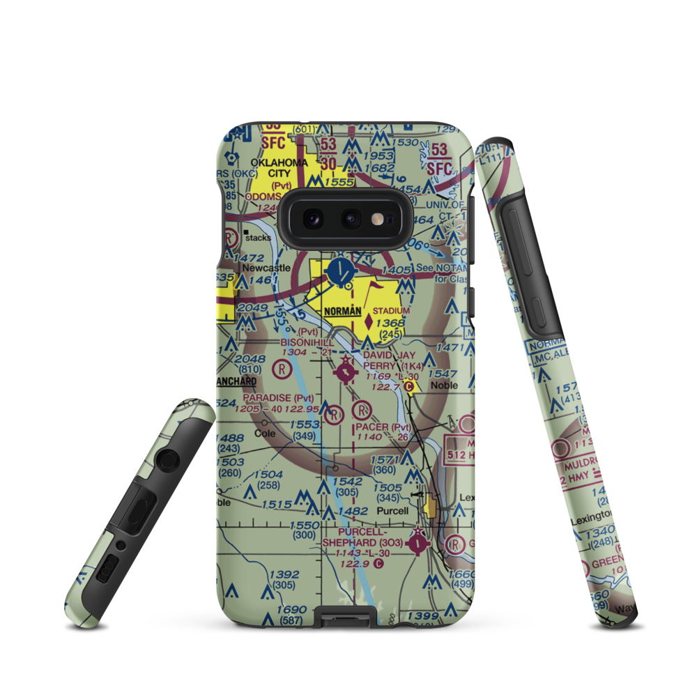 David Jay Perry Airport (1K4) VFR Sectional Samsung Phone Case Samsung Galaxy S10e model shown