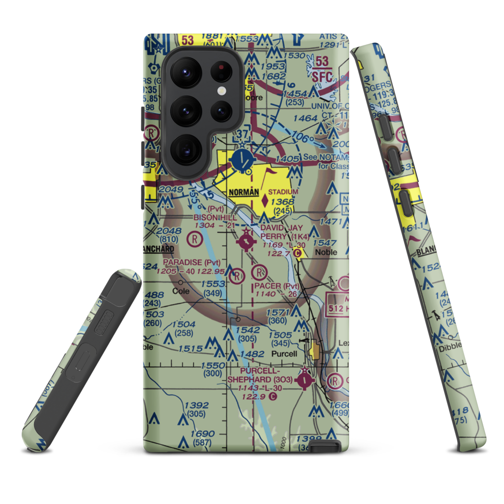 David Jay Perry Airport (1K4) VFR Sectional Samsung Phone Case Samsung Galaxy S22 Ultra model shown