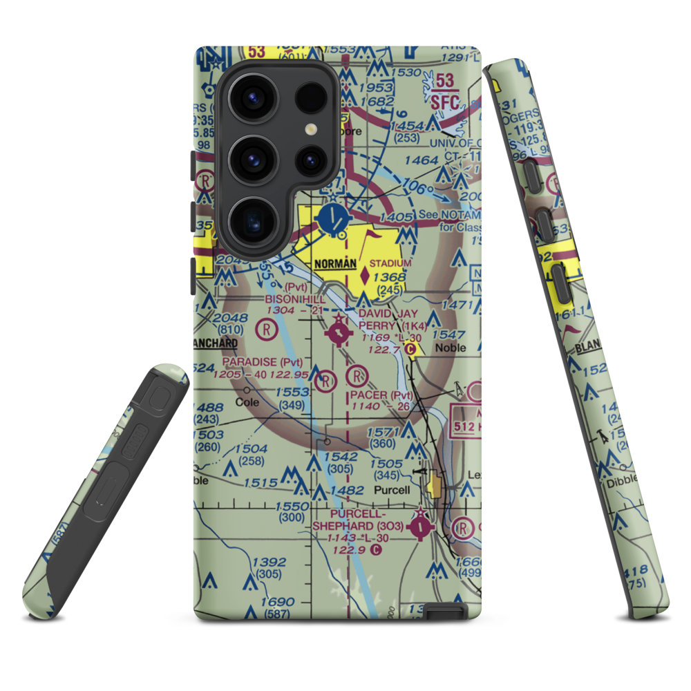 David Jay Perry Airport (1K4) VFR Sectional Samsung Phone Case Samsung Galaxy S23 Ultra model shown