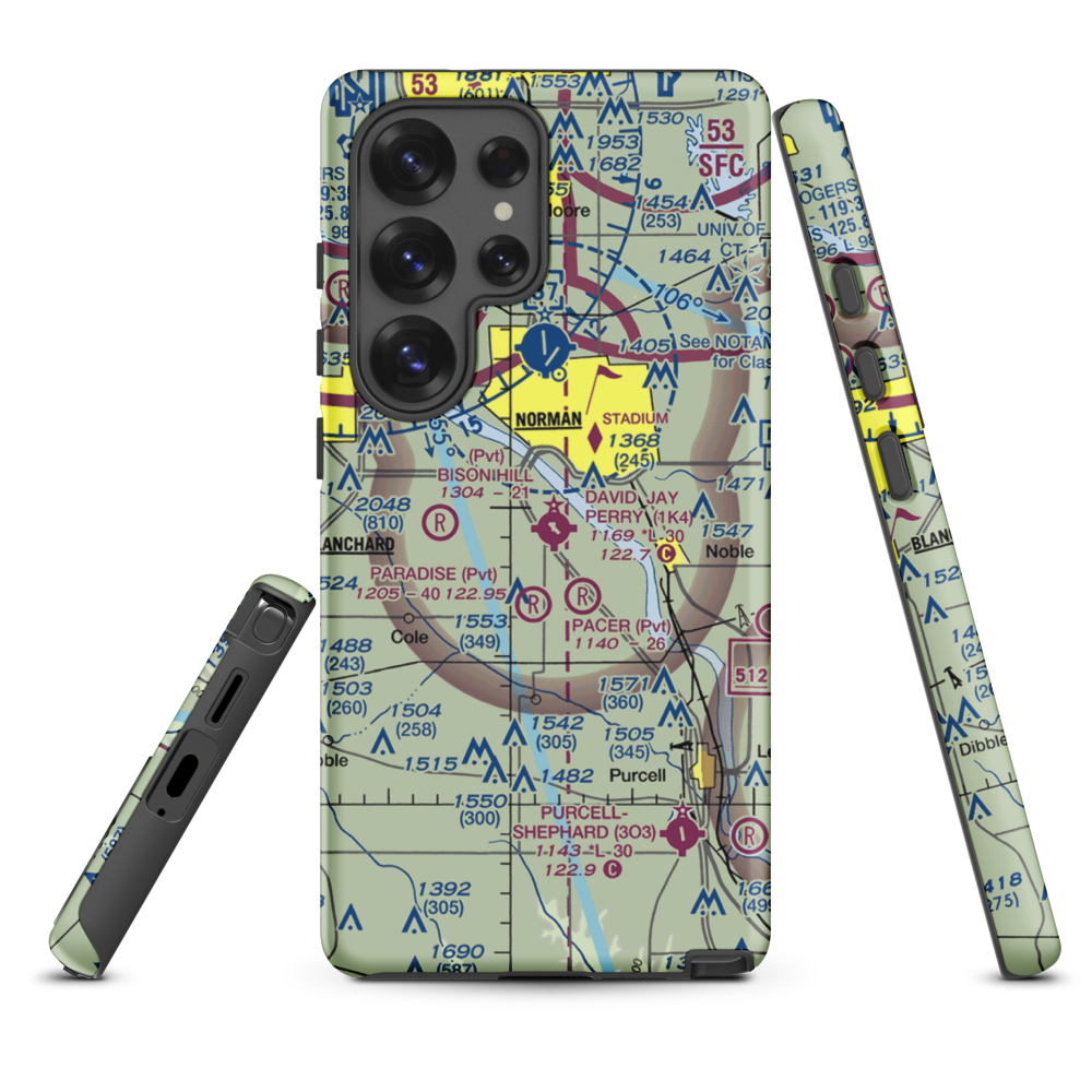 David Jay Perry Airport (1K4) VFR Sectional Samsung Phone Case Samsung Galaxy S25 Ultra model shown