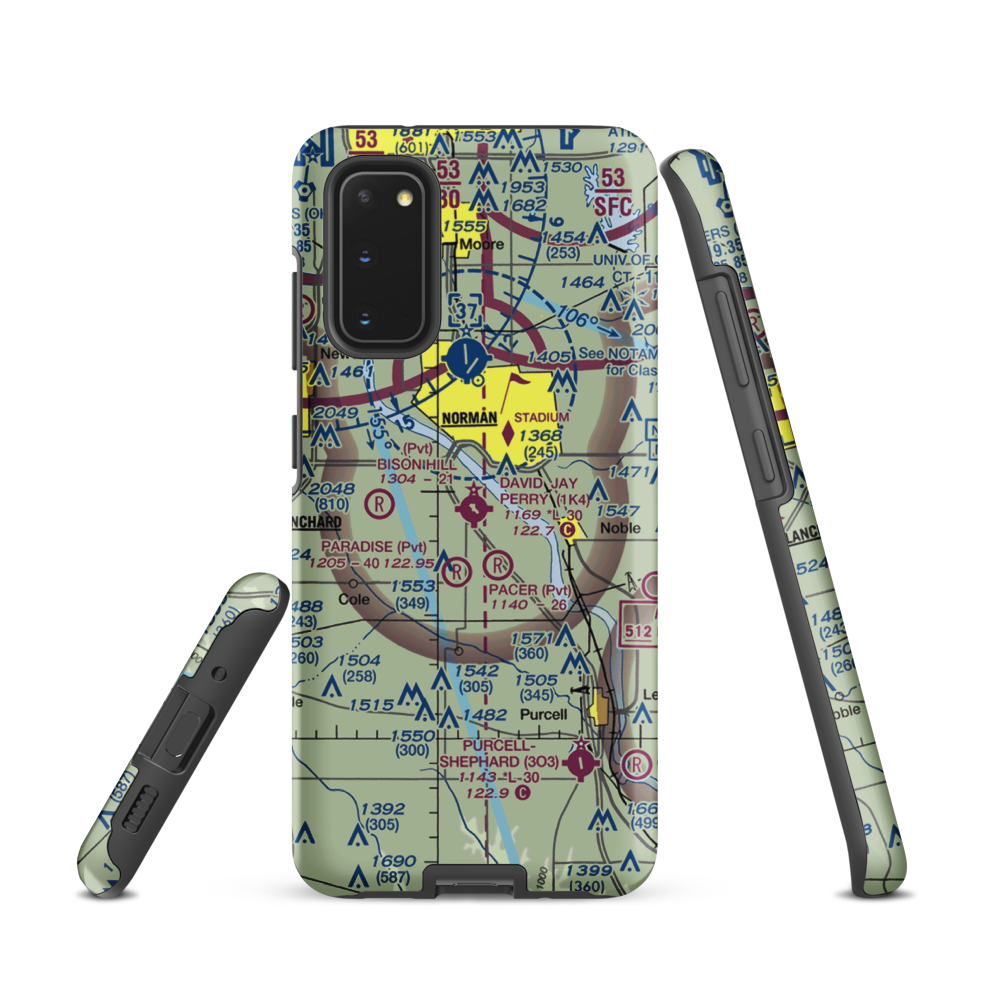 David Jay Perry Airport (1K4) VFR Sectional Samsung Phone Case Samsung Galaxy S20 model shown