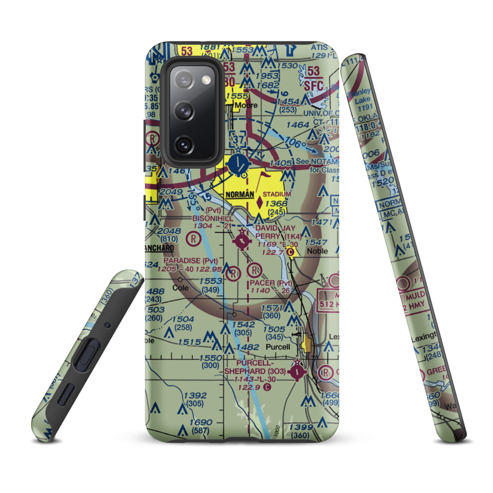 David Jay Perry Airport (1K4) VFR Sectional Samsung Phone Case Samsung Galaxy S20 FE model shown