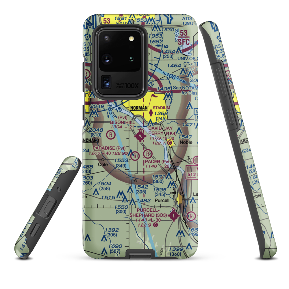 David Jay Perry Airport (1K4) VFR Sectional Samsung Phone Case Samsung Galaxy S20 Ultra model shown
