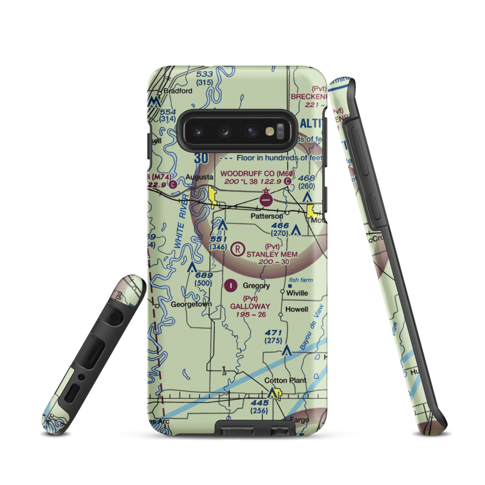 David Stanley Memorial Airport (36AR) VFR Sectional Samsung Phone Case Samsung Galaxy S10 model shown