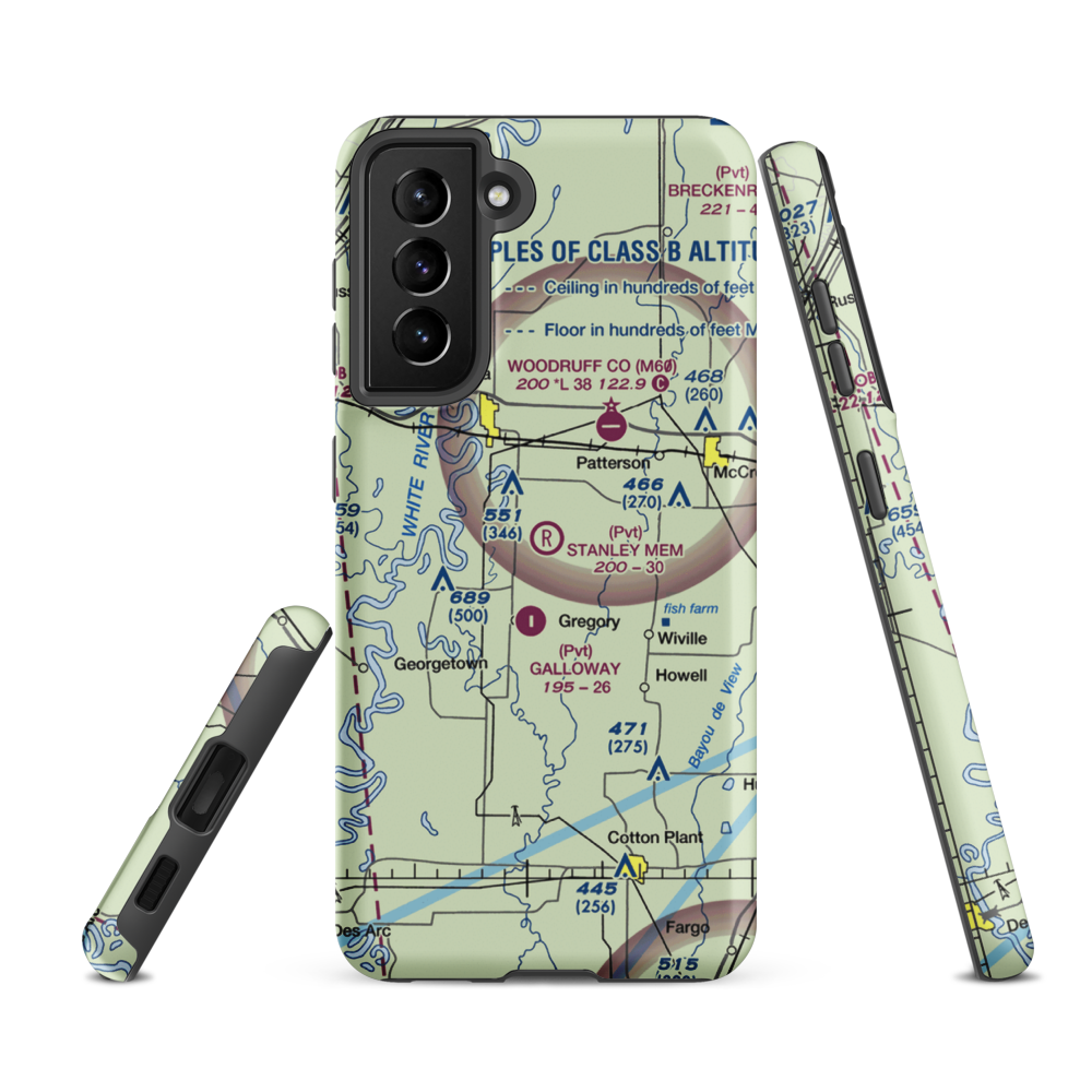David Stanley Memorial Airport (36AR) VFR Sectional Samsung Phone Case Samsung Galaxy S21 Ultra model shown