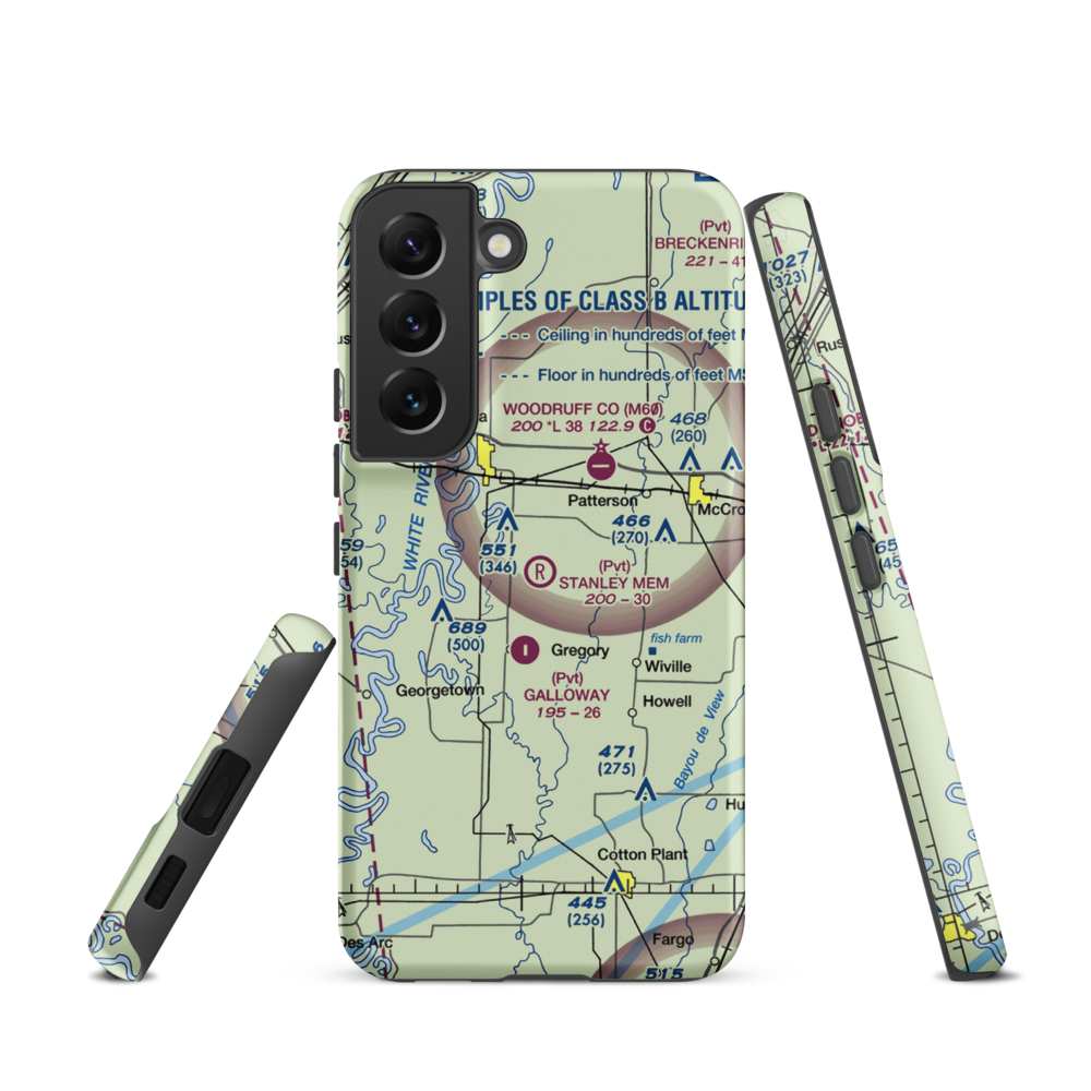 David Stanley Memorial Airport (36AR) VFR Sectional Samsung Phone Case Samsung Galaxy S22 model shown