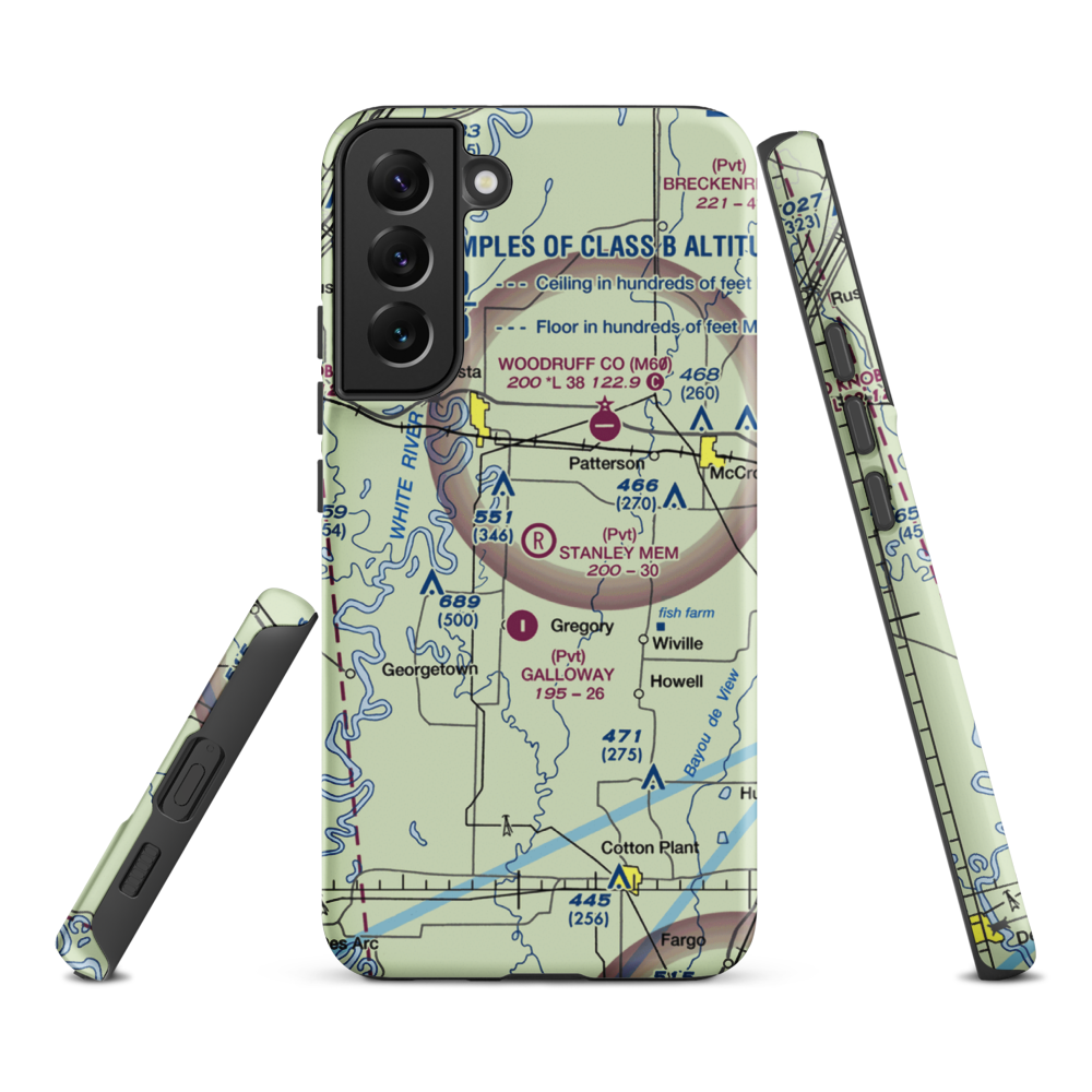 David Stanley Memorial Airport (36AR) VFR Sectional Samsung Phone Case Samsung Galaxy S22 Plus model shown