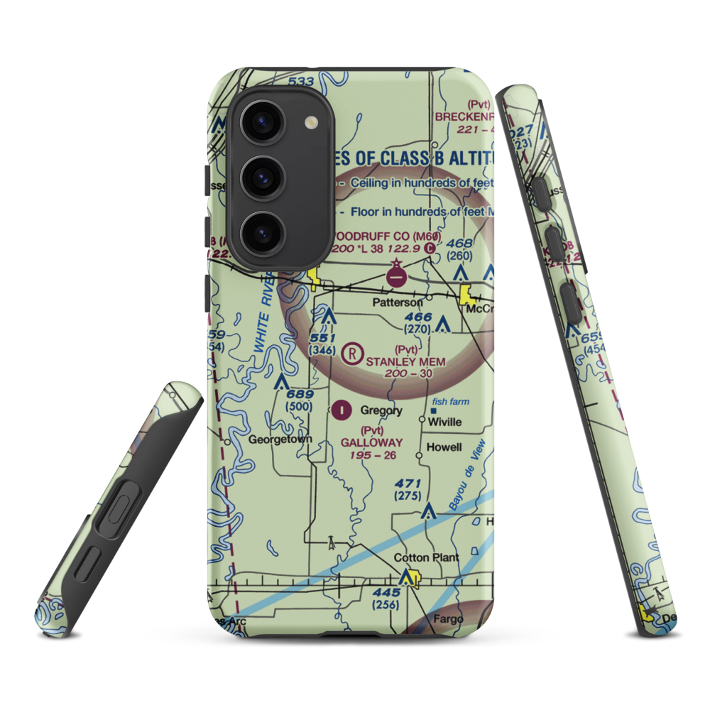 David Stanley Memorial Airport (36AR) VFR Sectional Samsung Phone Case Samsung Galaxy S23 Plus model shown