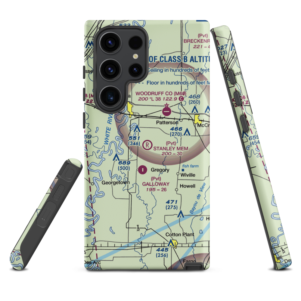 David Stanley Memorial Airport (36AR) VFR Sectional Samsung Phone Case Samsung Galaxy S23 Ultra model shown