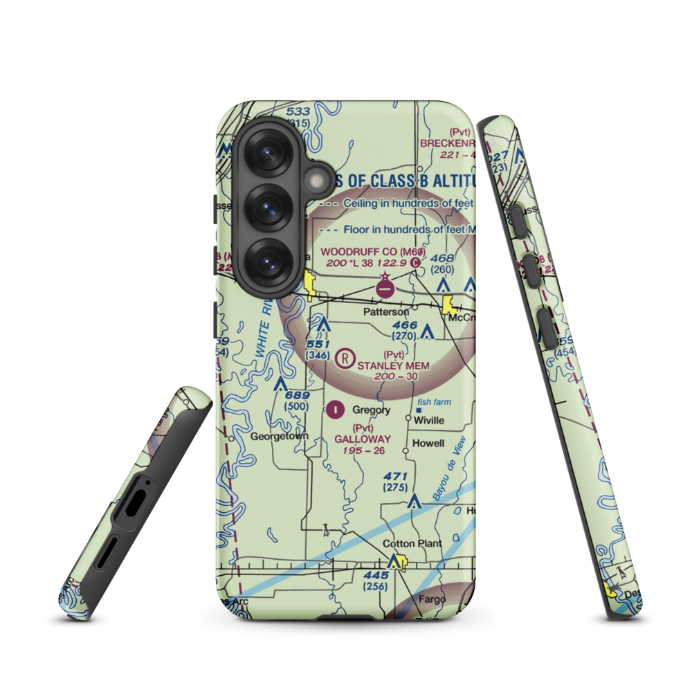 David Stanley Memorial Airport (36AR) VFR Sectional Samsung Phone Case Samsung Galaxy S25 model shown