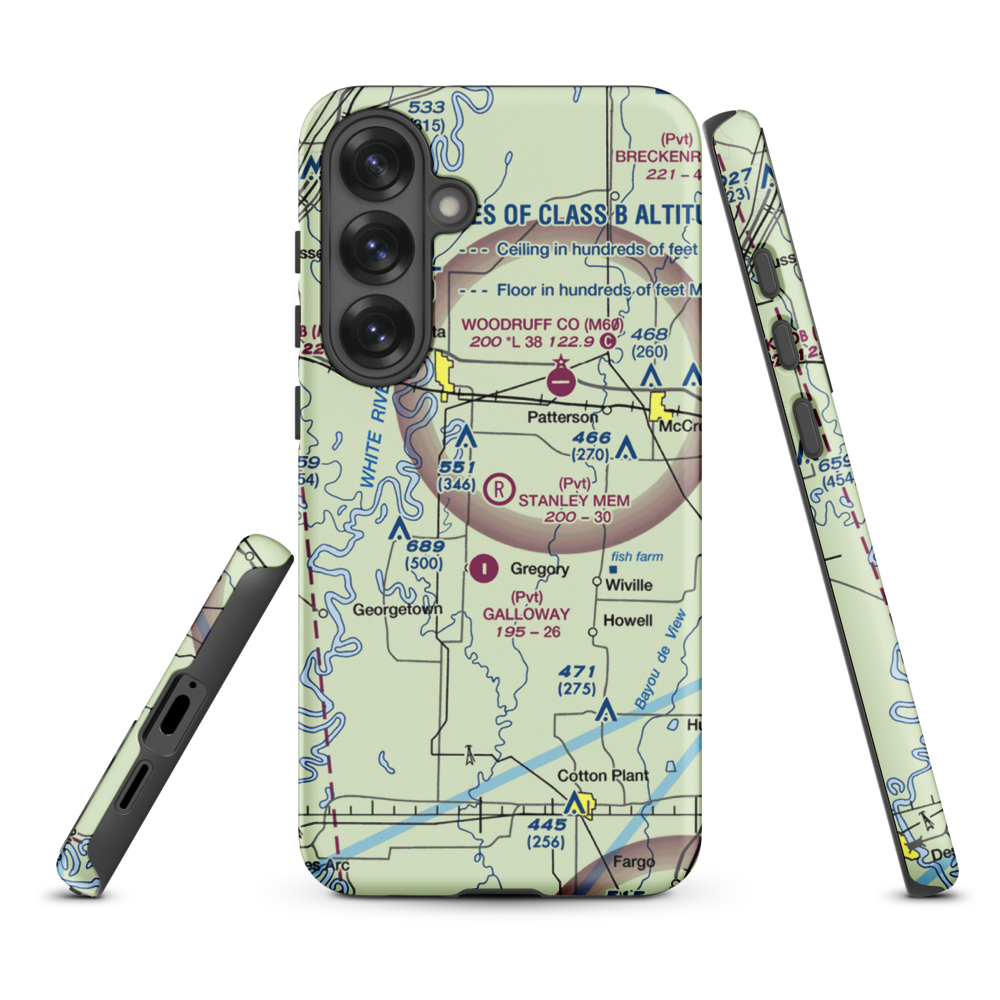 David Stanley Memorial Airport (36AR) VFR Sectional Samsung Phone Case Samsung Galaxy S25 Plus model shown